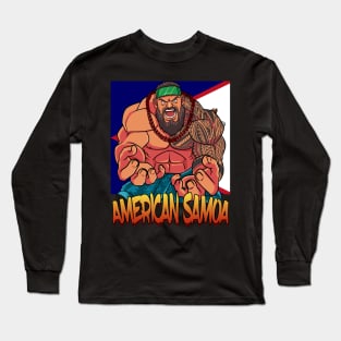 American Samoa Samoan Flag Polynesian Warrior Pride Long Sleeve T-Shirt